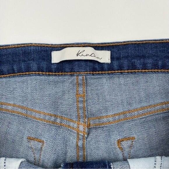 KAN CAN Mid Rise Distressed Stretch Shorts Cut Off Anza Wash Booty Buckle - Picture 4 of 6